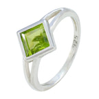 Peridot Solitaire American 925 Sterling Silver Green Gems Dainty Artisan Ring Jewellery