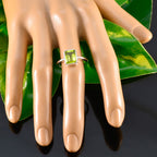 Peridot Solitaire Korean 925 Sterling Silver Green Gemstones Whisper thin Artisan Ring Jewellery