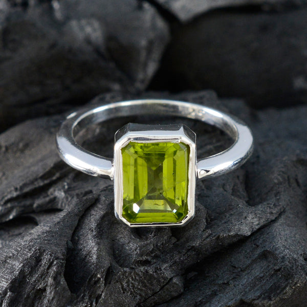 Peridot Solitaire Korean 925 Sterling Silver Green Gemstones Whisper thin Artisan Ring Jewellery