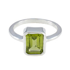 Peridot Solitaire Korean 925 Sterling Silver Green Gemstones Whisper thin Artisan Ring Jewellery