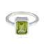 Peridot Solitaire Korean 925 Sterling Silver Green Gemstones Whisper thin Artisan Ring Jewellery