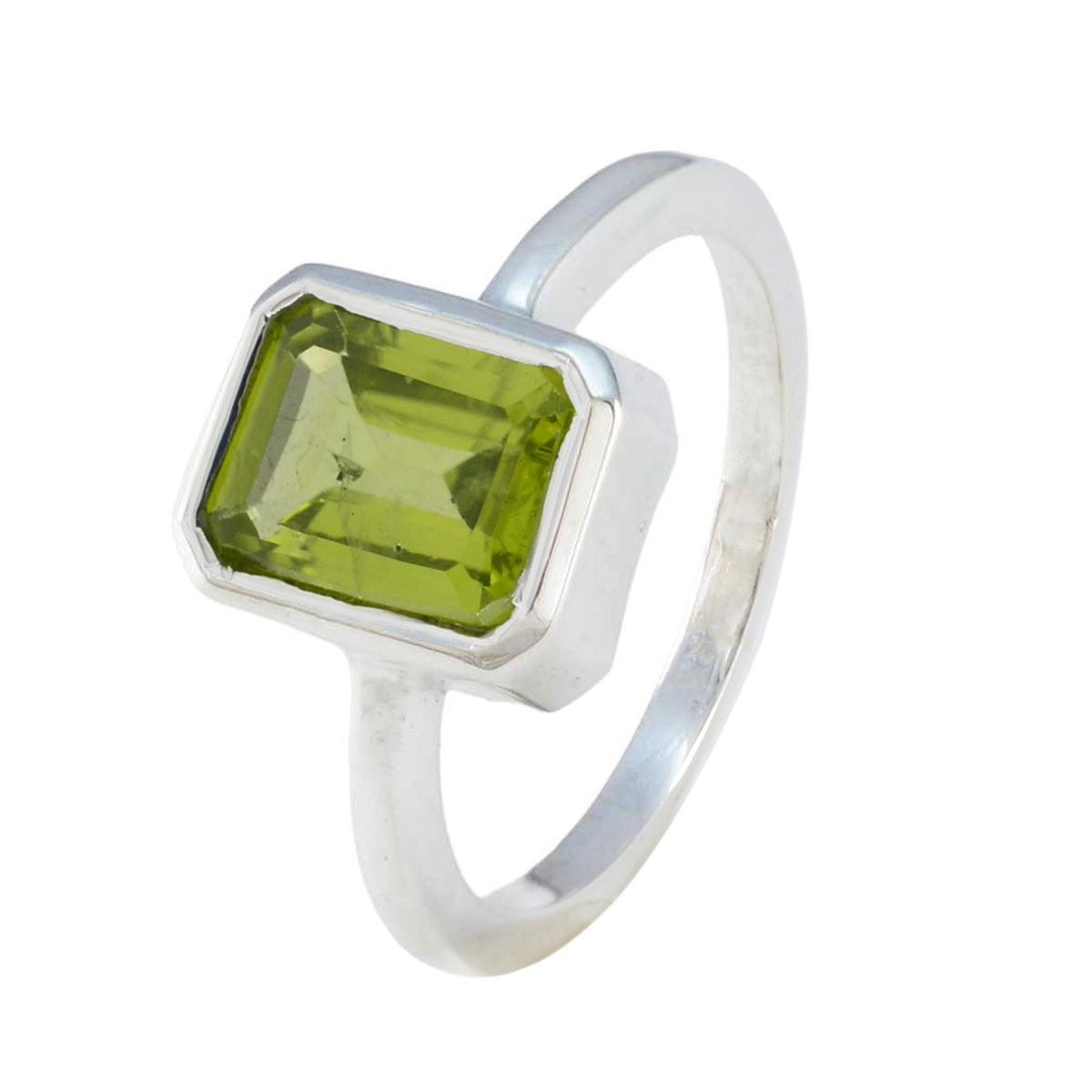 Peridot Solitär Koreanischer 925 Sterling Silber Grüne Edelsteine Flüsterdünner Kunsthandwerksring Schmuck Zweitbild