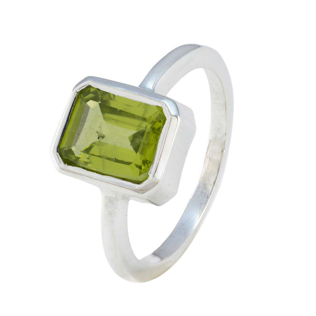 Peridot Solitaire Korean 925 Sterling Silver Green Gemstones Whisper thin Artisan Ring Jewellery
