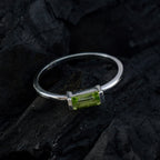 Peridot Solitaire Korean Silver Green Gemstone Elegant  Graceful Ring Jewellery