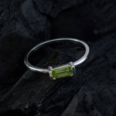 Peridot Solitaire Korean Silver Green Gemstone Elegant  Graceful Ring Jewellery