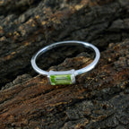 Peridot Solitaire Korean Silver Green Gemstone Elegant  Graceful Ring Jewellery
