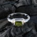 Peridot Solitaire Korean 92.5 Silver Green Gems Whisper thin Boho Ring Jewellery