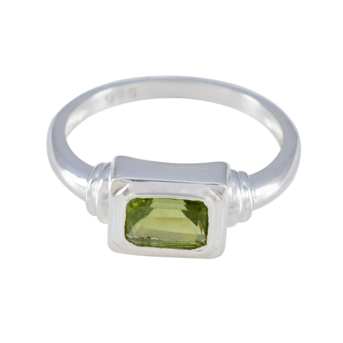 Peridot Solitär Koreanisch 92,5 Silber Grüne Edelsteine Flüstern dünn Boho Ring Schmuck Hauptbild