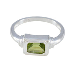 Peridot Solitaire Korean 92.5 Silver Green Gems Whisper thin Boho Ring Jewellery