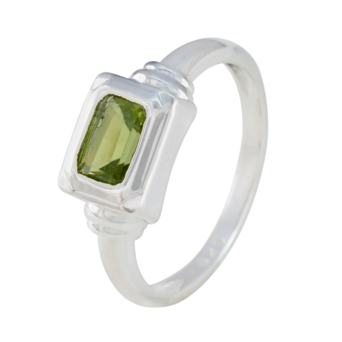 Peridot Solitär Koreanischer 92,5 Silber Grüne Edelsteine Flüsterdünner Boho Ring Schmuck Zweitbild