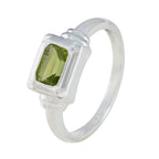 Peridot Solitaire Korean 92.5 Silver Green Gems Whisper thin Boho Ring Jewellery