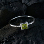 Peridot Solitaire American 925 Silver Green Gemstone Elegant  Romantic Ring Jewelry