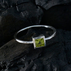 Peridot Solitaire American 925 Silver Green Gemstone Elegant  Romantic Ring Jewelry