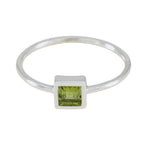 Peridot Solitaire American 925 Silver Green Gemstone Elegant  Romantic Ring Jewelry