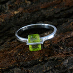 Peridot Solitaire Turkish 925 Silver Green Gemstone Dainty Romantic Ring Jewellery