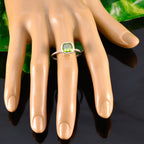 Peridot Solitaire Japanese 92.5 Silver Green Gems Dainty Abstract Ring Jewellery