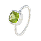 Peridot Solitaire Japanese 92.5 Silver Green Gems Dainty Abstract Ring Jewellery