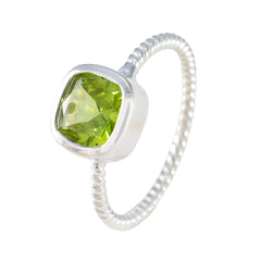 Peridot Solitaire Japanese 92.5 Silver Green Gems Dainty Abstract Ring Jewellery