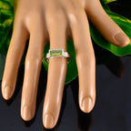 Peridot Solitaire Indian Sterling Silver Green Gemstone Minimal Love Ring Jewelry