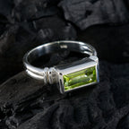 Peridot Solitaire Indian Sterling Silver Green Gemstone Minimal Love Ring Jewelry