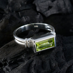 Peridot Solitaire Indian Sterling Silver Green Gemstone Minimal Love Ring Jewelry