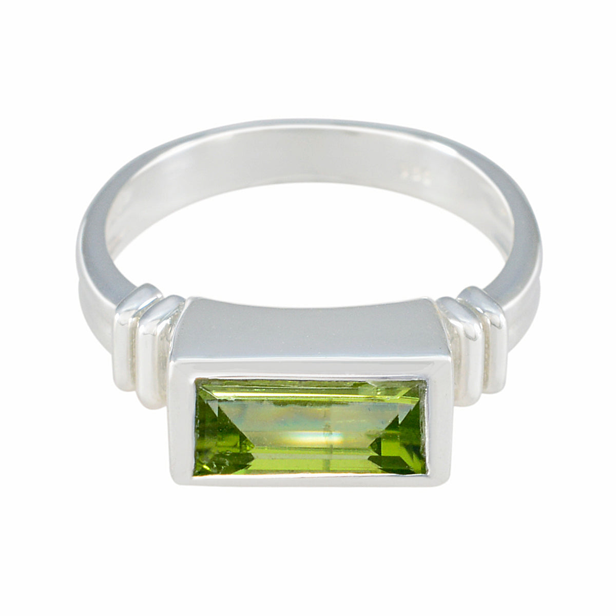 Peridot Solitaire Indian Sterling Silver Green Gemstone Minimal Love Ring Jewelry
