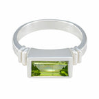 Peridot Solitaire Indian Sterling Silver Green Gemstone Minimal Love Ring Jewelry