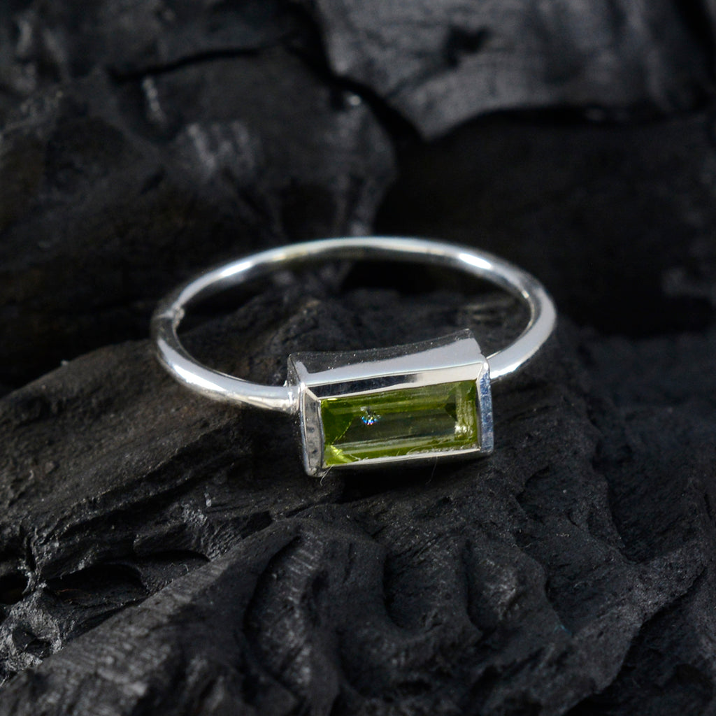 Peridot Solitaire Turkish 92.5 Silver Green Gemstone Delicate Fairytale Ring Jewelry