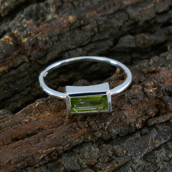 Peridot Solitaire Turkish 92.5 Silver Green Gemstone Delicate Fairytale Ring Jewelry