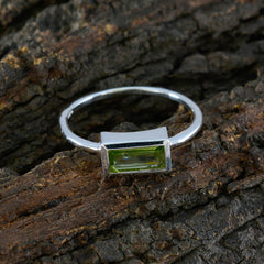 Peridot Solitaire Turkish 92.5 Silver Green Gemstone Delicate Fairytale Ring Jewelry