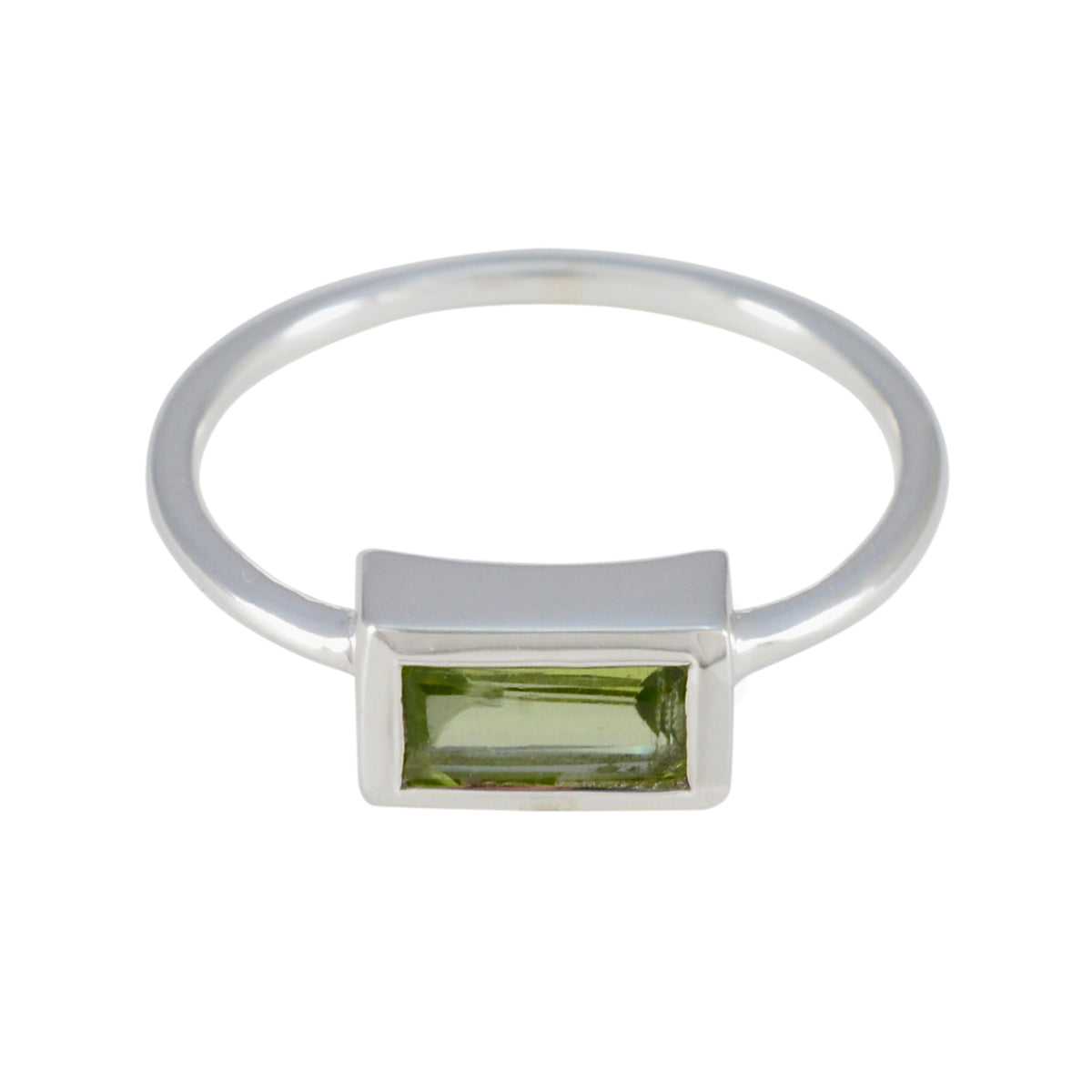 Peridot Solitaire Turkish 92.5 Silver Green Gemstone Delicate Fairytale Ring Jewelry