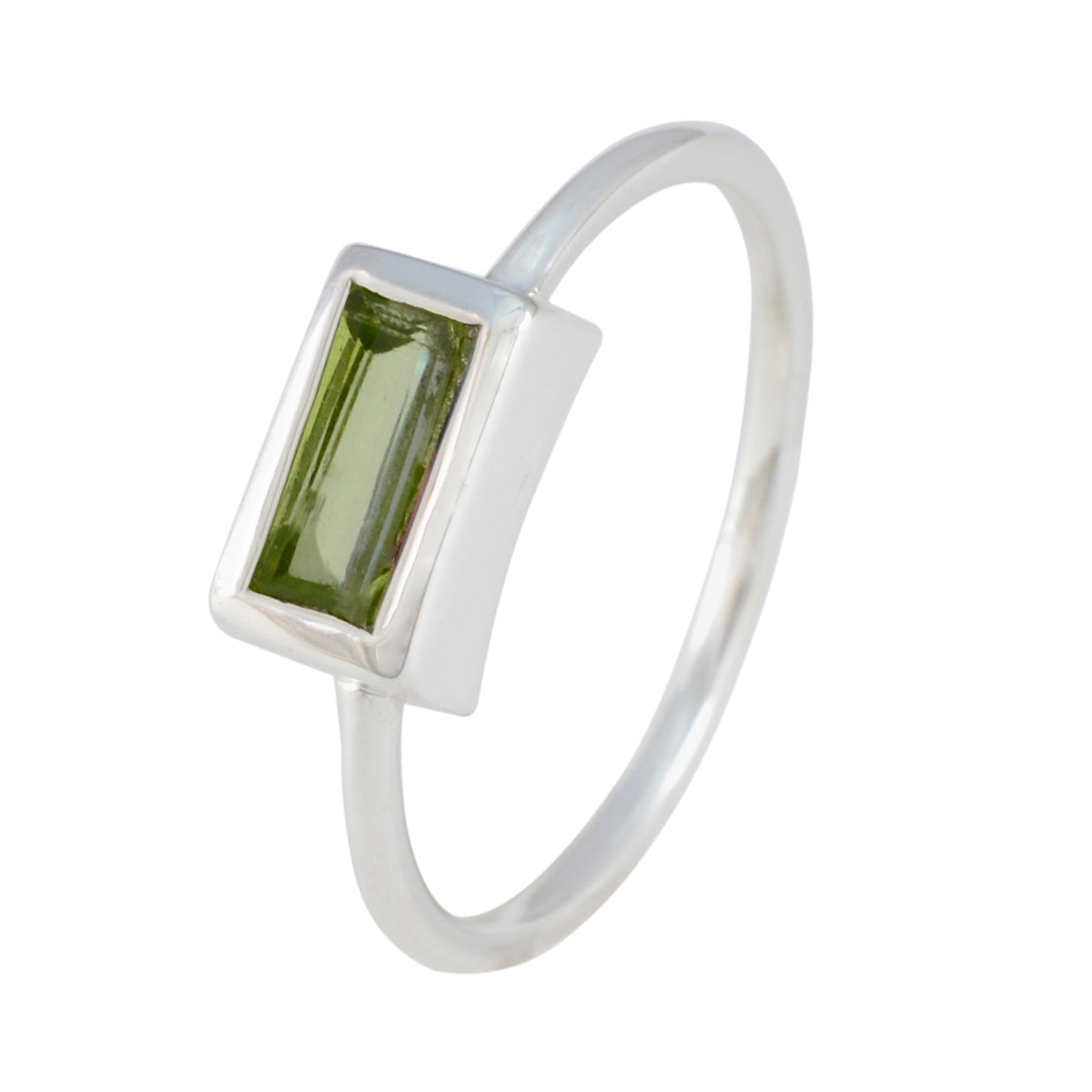 Peridot Solitaire Turks 92,5 zilver, groene edelsteen, delicate sprookjesachtige ring, sieraden Secundaire afbeelding