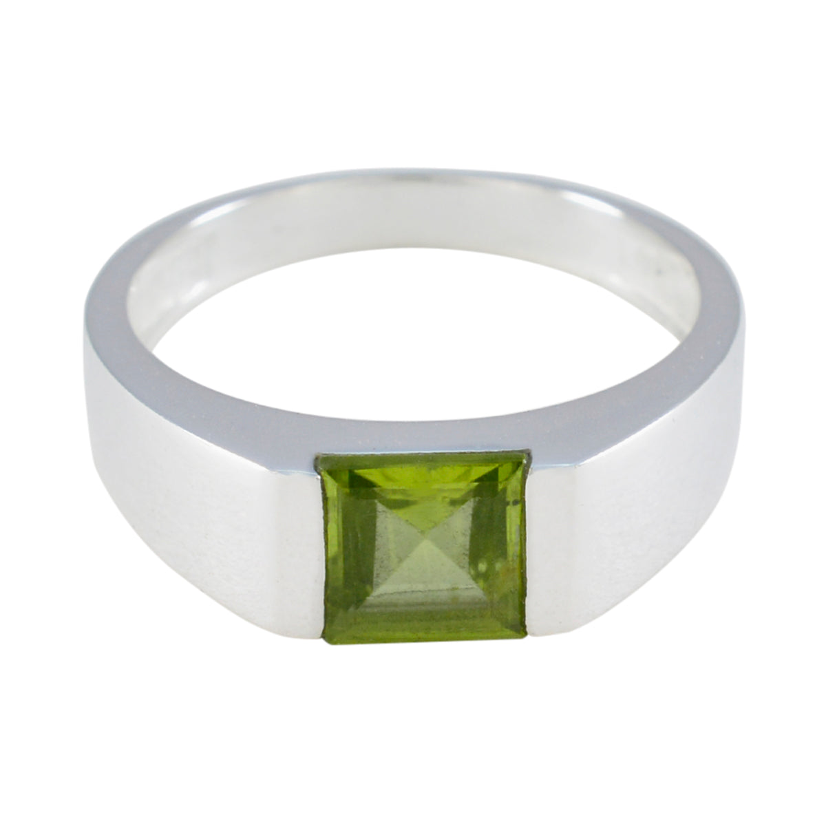 Peridot Solitaire Moroccan 925 Silver Green Gems Tiny Modern Ring Jewelry Hoofdafbeelding