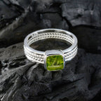 Peridot Solitaire Australian 925 Silver Green Gemstones Mid weight Rope Wire Band Jewelry