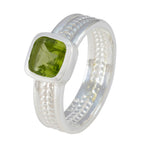 Peridot Solitaire Australian 925 Silver Green Gemstones Mid weight Rope Wire Band Jewelry