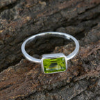 Peridot Solitaire Turkish Silver Green Gemstones Dainty Artisan Ring Jewelry