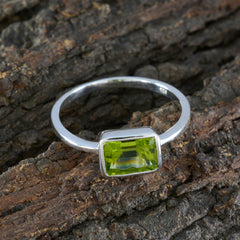Peridot Solitaire Turkish Silver Green Gemstones Dainty Artisan Ring Jewelry
