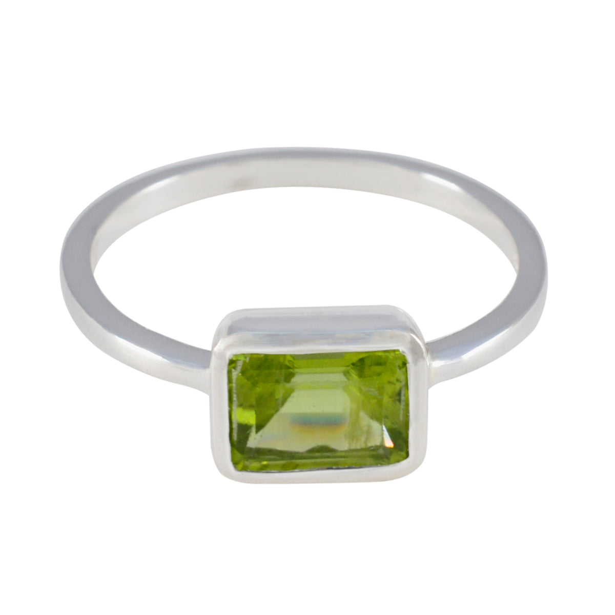 Peridot Solitaire Turkish Silver Green Gemstones Dainty Artisan Ring Jewelry Immagine principale del prodotto
