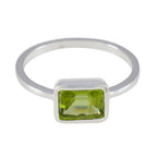 Peridot Solitaire Turkish Silver Green Gemstones Dainty Artisan Ring Jewelry