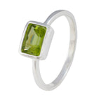 Peridot Solitaire Turkish Silver Green Gemstones Dainty Artisan Ring Jewelry