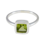 Peridot Solitaire Korean 925 Sterling Silver Green Gemstone Dainty Modern Ring Jewelry