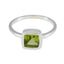Peridot Solitaire Korean 925 Sterling Silver Green Gemstone Dainty Modern Ring Jewelry
