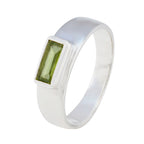 Peridot Solitaire Egyptian 92.5 Silver Green Gemstone Slim Romantic Ring Jewelry