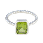 Peridot Solitaire Indian 92.5 Silver Green Gemstones Featherlight Trendy Ring Jewelry