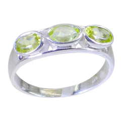 Peridot-Trilogie, türkisches Sterlingsilber, grüne Edelsteine, zierlicher, glamouröser Ringschmuck