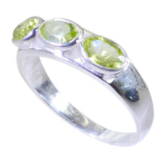 Peridot-Trilogie, türkisches Sterlingsilber, grüne Edelsteine, zierlicher, glamouröser Ringschmuck