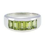 Peridot Penta Indian Silver Green Gemstones Mid weight Trendy Ring Jewelry