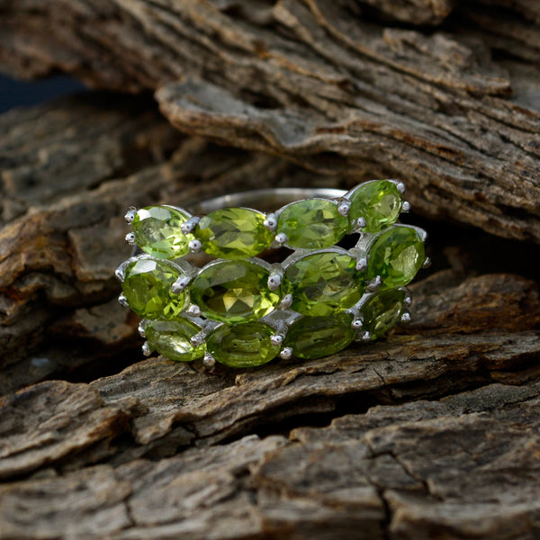 Peridot multiple German 925 Silver Green Gemstone Minimal Romantic Ring Jewellery