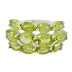 Peridot multiple German 925 Silver Green Gemstone Minimal Romantic Ring Jewellery