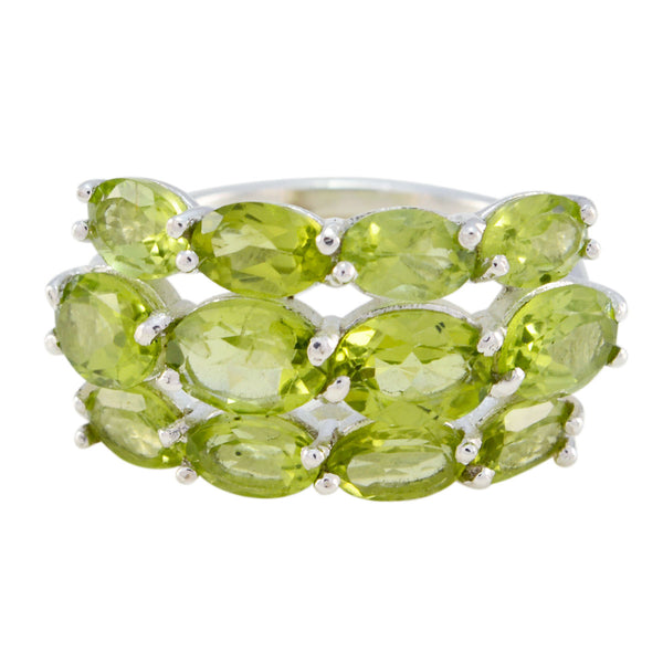 Peridot multiple German 925 Silver Green Gemstone Minimal Romantic Ring Jewellery